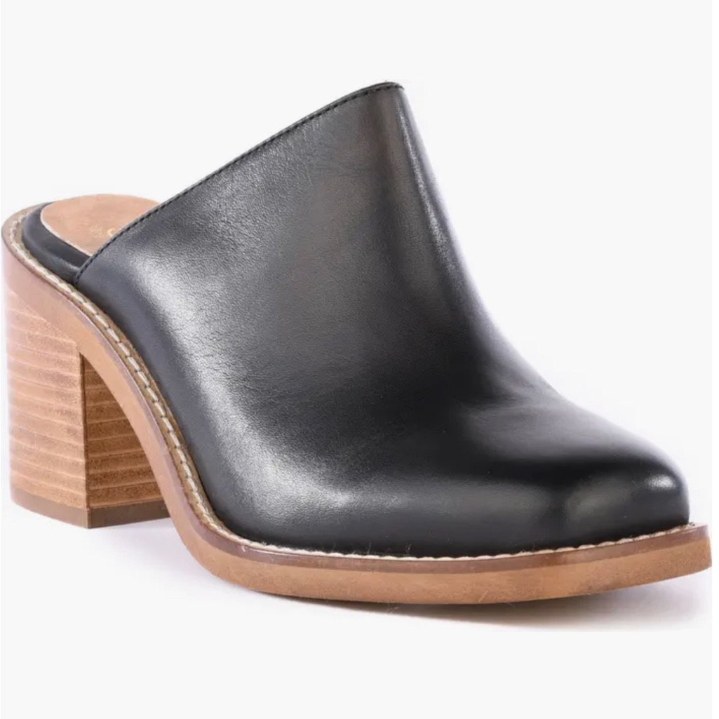 Nwot Anthropologie Seychelles Spur Of The Moment Black Leather Mules Sz 9.5